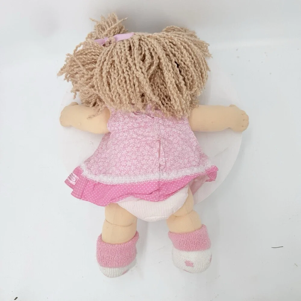 1990 First Edition Cabbage Patch Kids Doll Blonde Yarn Hair Blue Eyes